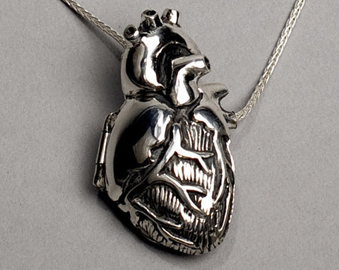 Original Silver Anatomical Heart Locket