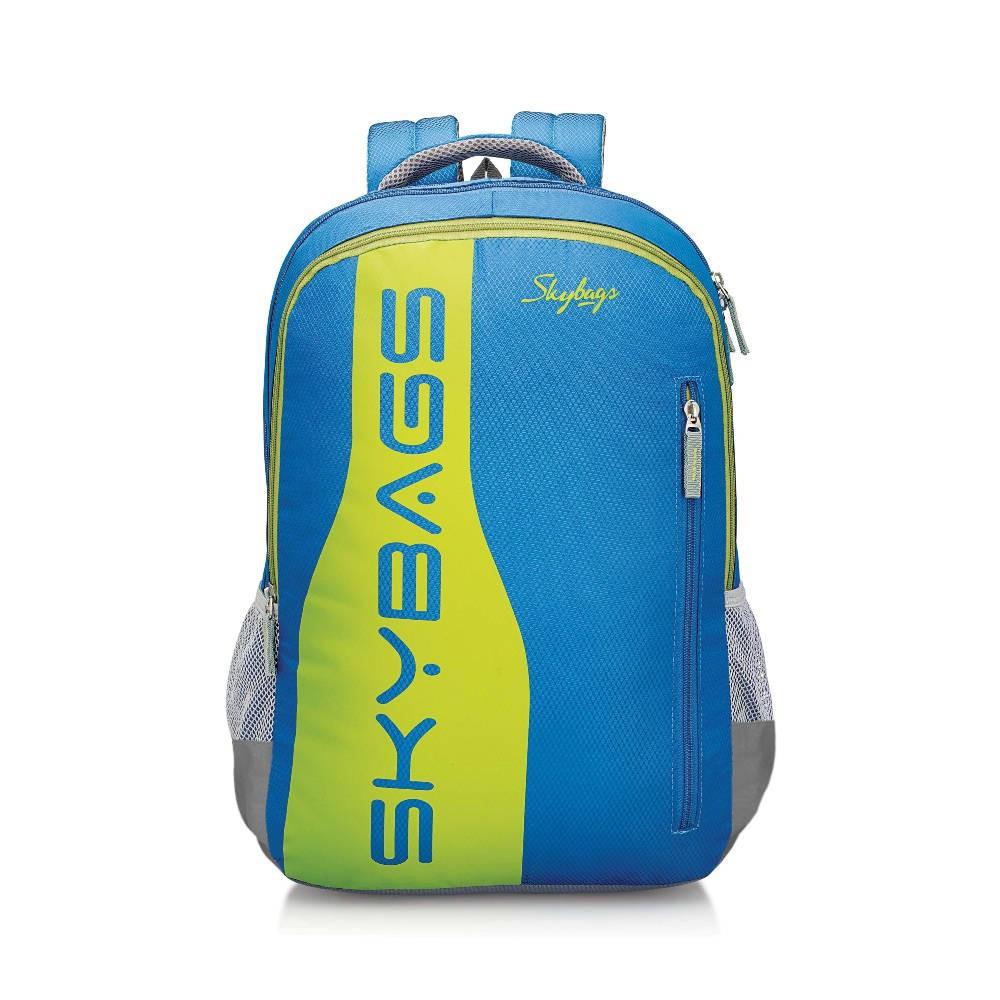 skybags blue and yellow backpack