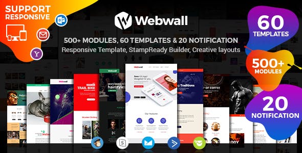 Webwall - Multipurpose Responsive Email Template with Stampready Builder Access