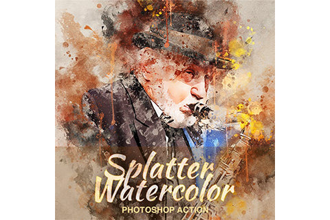 Splatter Watercolor Photoshop Action