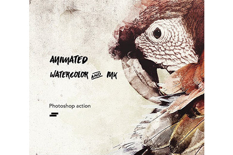 Gif Animated Watercolor and Ink Effect Photoshop Action