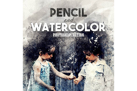 Pencil n Watercolor Photoshop Action
