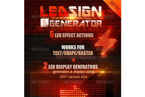 LED Lights Sign Generator Photoshop Action