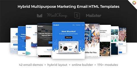 BlauMail - Hybrid Multipurpose Marketing Emails + 170 modules + StampReady Builder