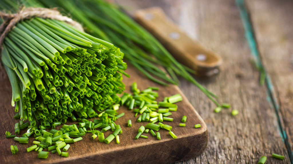 Fresh chives sliced