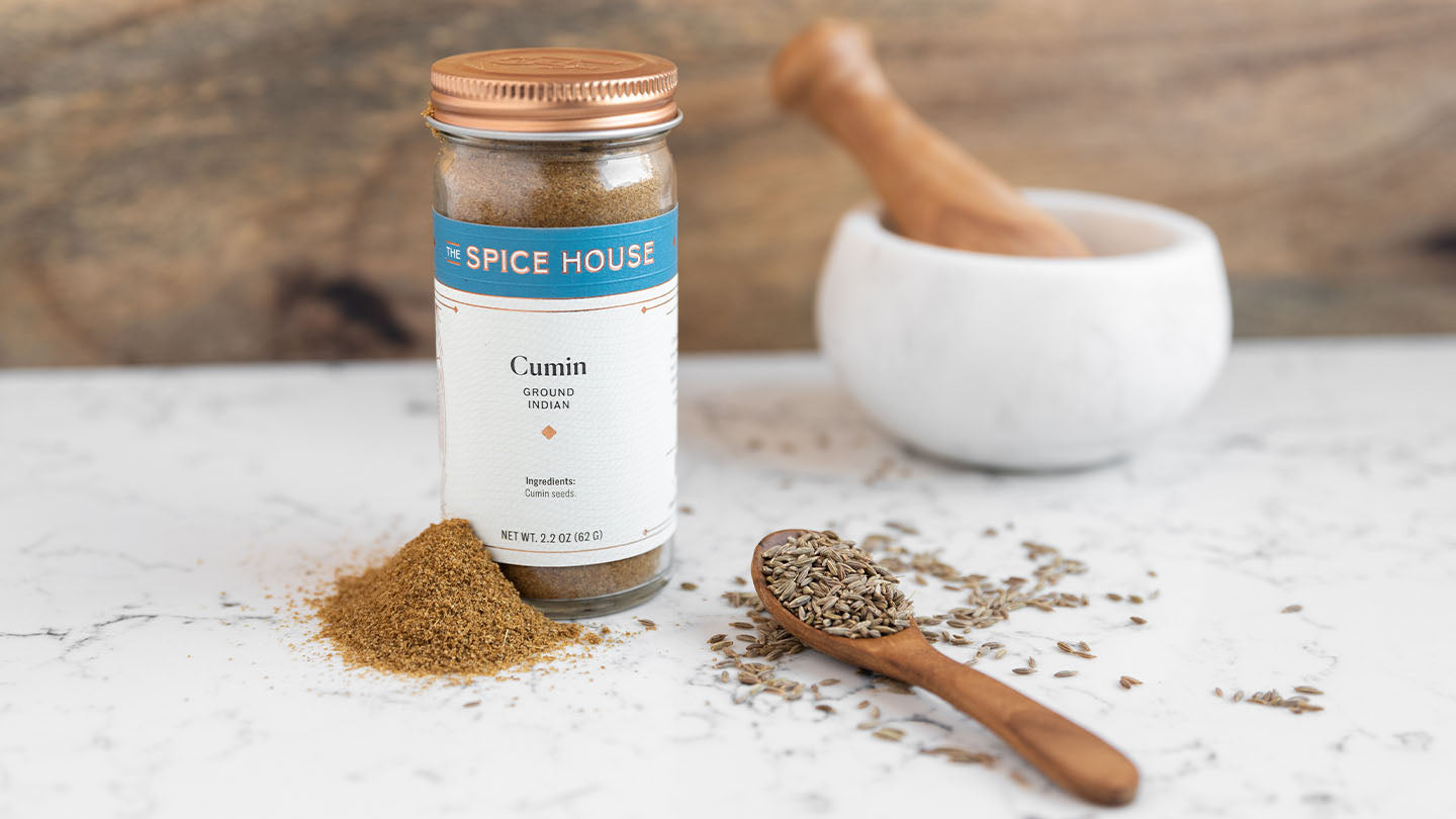 Cumin seed spice in jar