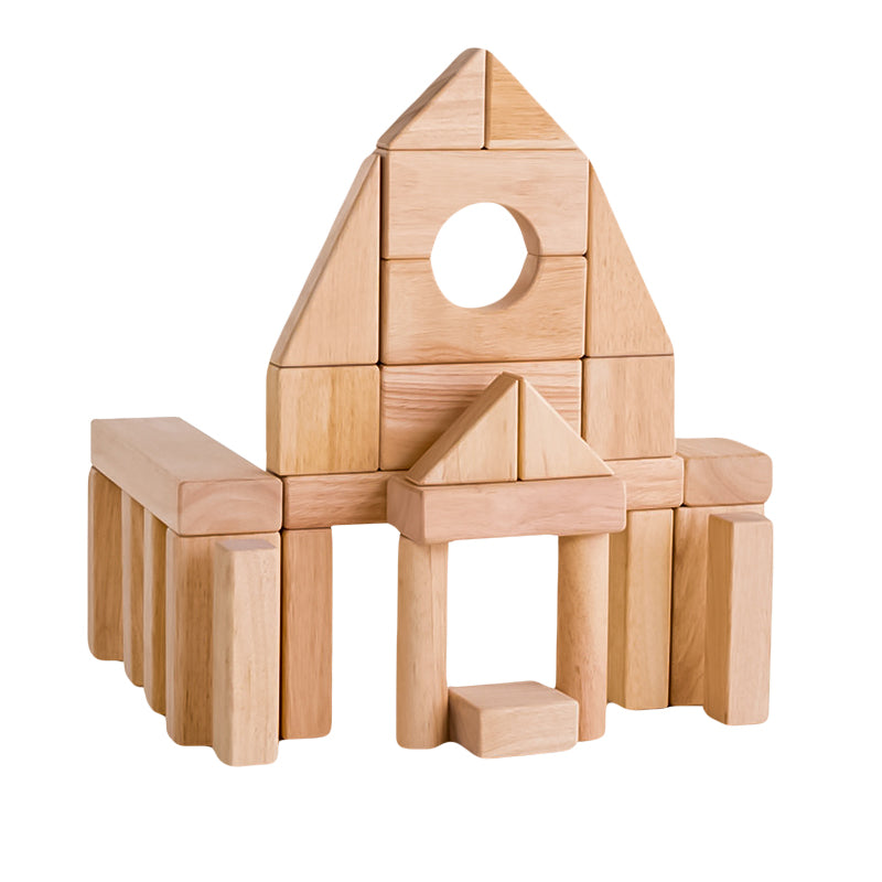 Wise Elk Tower Stacking Blocks Wooden Blocks for Kids. Building Blocks for Toddlers 1-3 Year Wooden Building Blocks for Babies Includes 12 Colored Building Blocks 