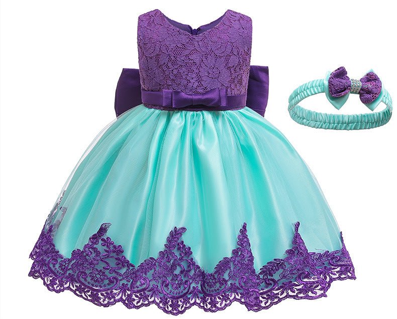 light blue and purple dress