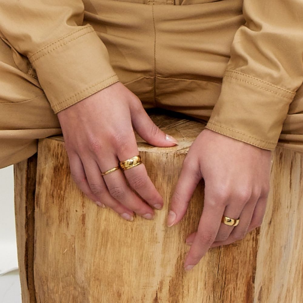 lommeregner Tochi træ inkompetence Classic Band Ring 18K guldbelagt 2mm – camillakroeyer