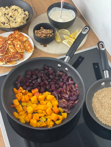 Dani Stevens Hello Fresh haloumi cheese salad