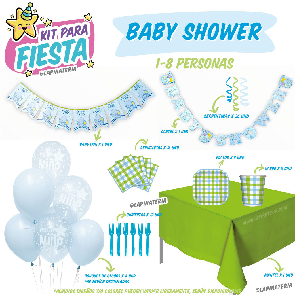 haz Dato Continuo Kit de Decoración de Baby Shower Niño – LaPiñateria.com®