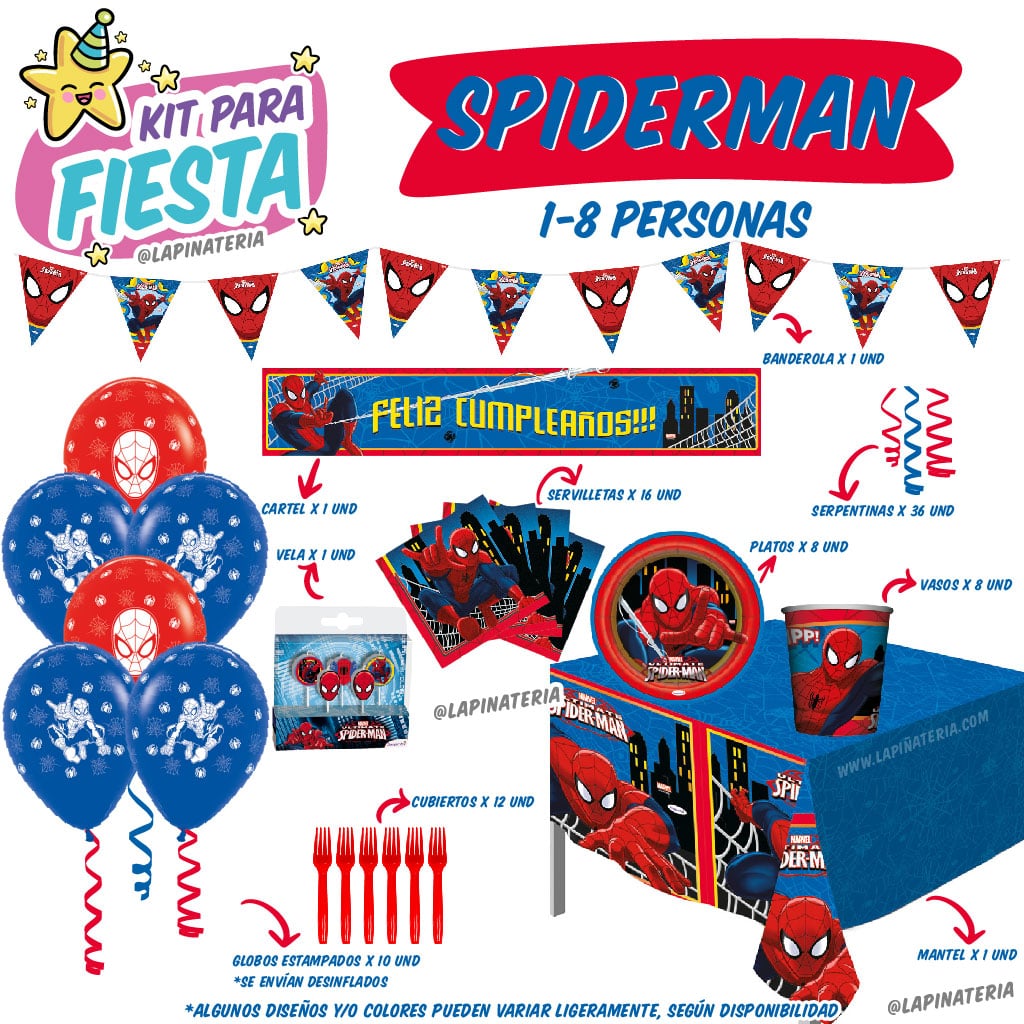 muñeca Con rapidez Etapa Kit de Fiesta de Spiderman – LaPiñateria.com®