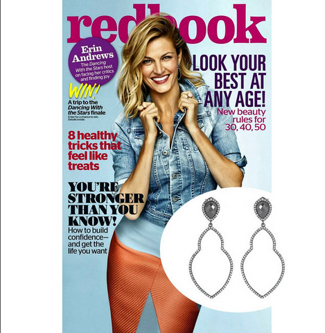 Erin Andrews Wearing Marcia Moran Earrings on the cover of Redbook