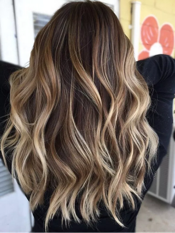 Ribbony blonde balayage with dimensional lightness