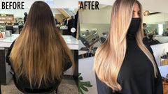 long brown to blonde hair transformation 