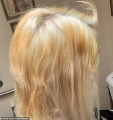 Extremely damaged patchy yellow orange blonde hair