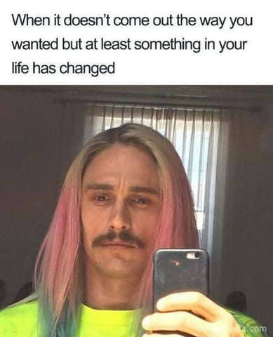 rainbow hair on a man