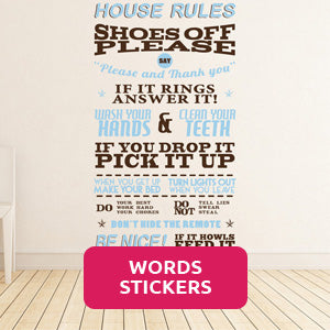 Word Wall stickers with custom text, quotes and phrases for decorating your home or office