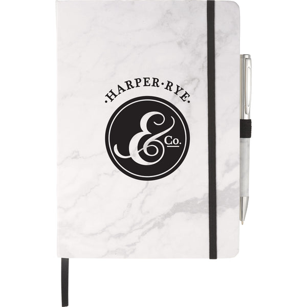 Business Gifts: Marble Hard Bound Journal & Pen Bundle