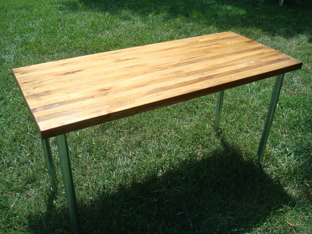 Hickory Wood Table with Steel Legs – Blue Ridge Woodworking