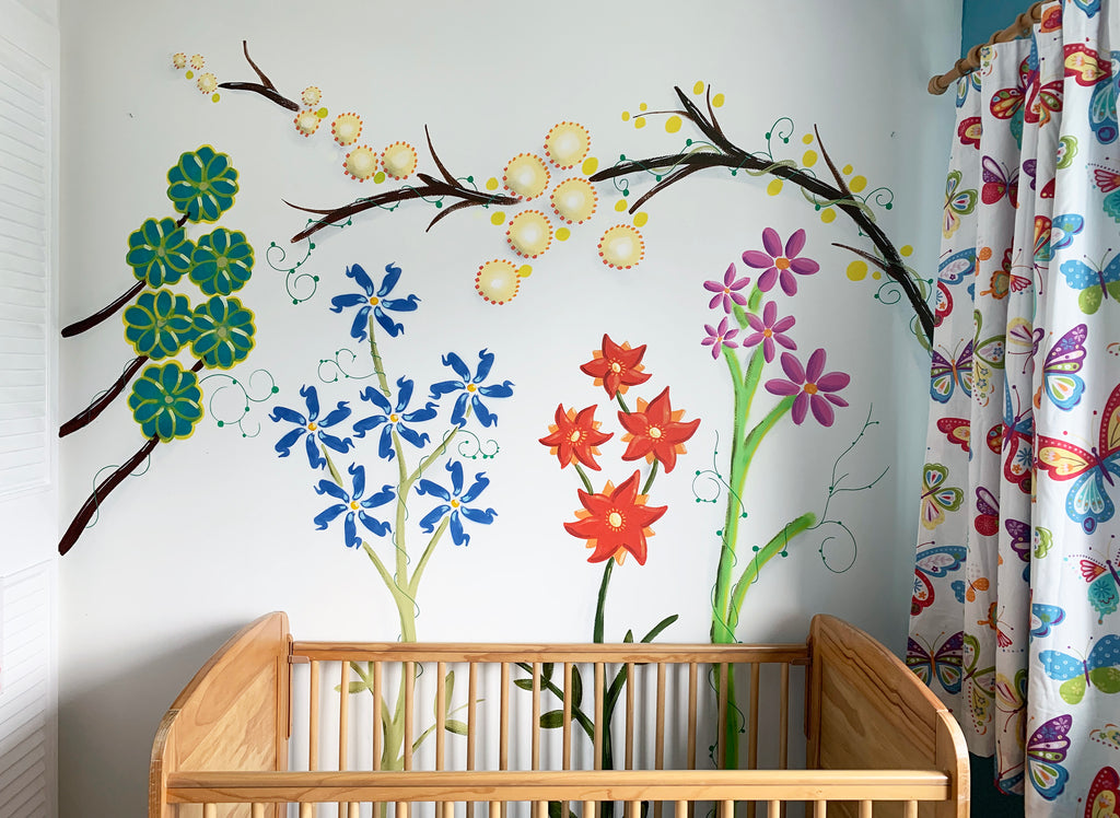 Wall Inclusive | Baby Nursery Mural | Wall Flower