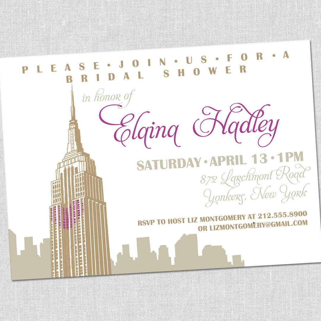 New York City Empire State Building Shower Invitation