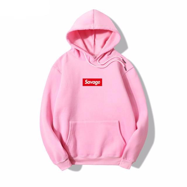 sudadera savage rosa corta