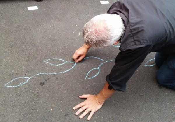 John Kraft Drawing on Street