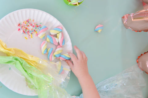 cupcake decorating setup