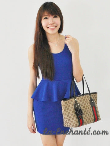 Kath Peplum Dress (Electric Blue)