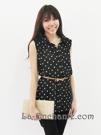 Freya polka dotted tunic (black)