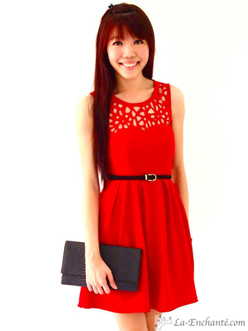 Alysa cutout dress (red)
