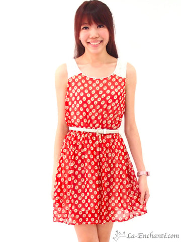 Estelle floral dress (red)