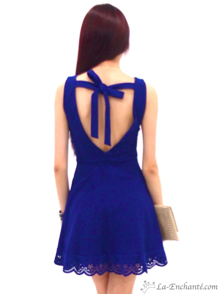 Vallerie V-back dress (blue)