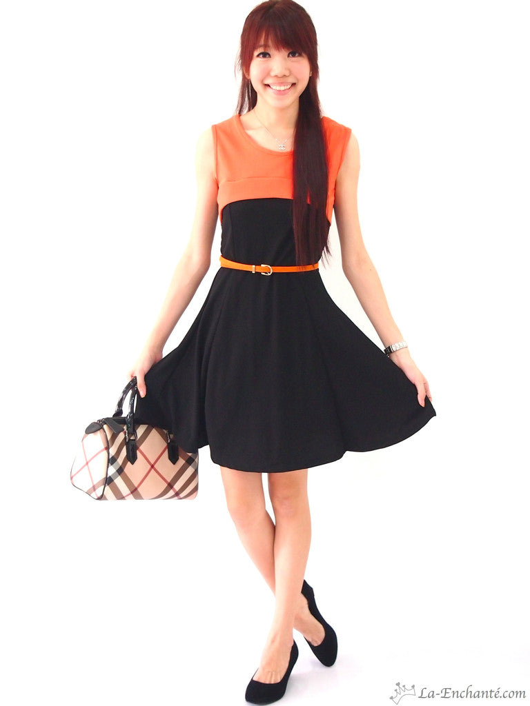 Marianne cropped top work dress (orange)