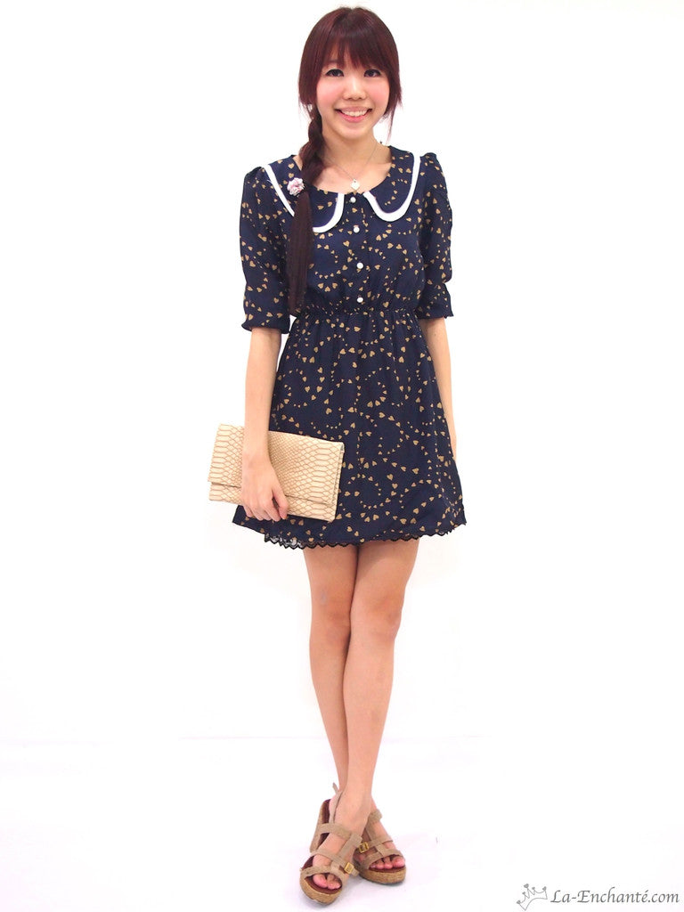 Tanya button minidress (dark blue)