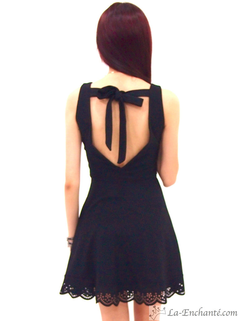 Vallerie V-back dress (black)