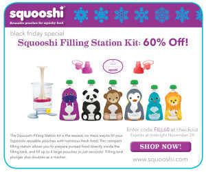Squooshi reusable food pouch black friday special