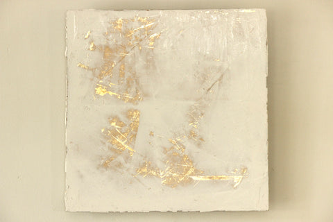 White Venetian Plaster with Gold Leaf 