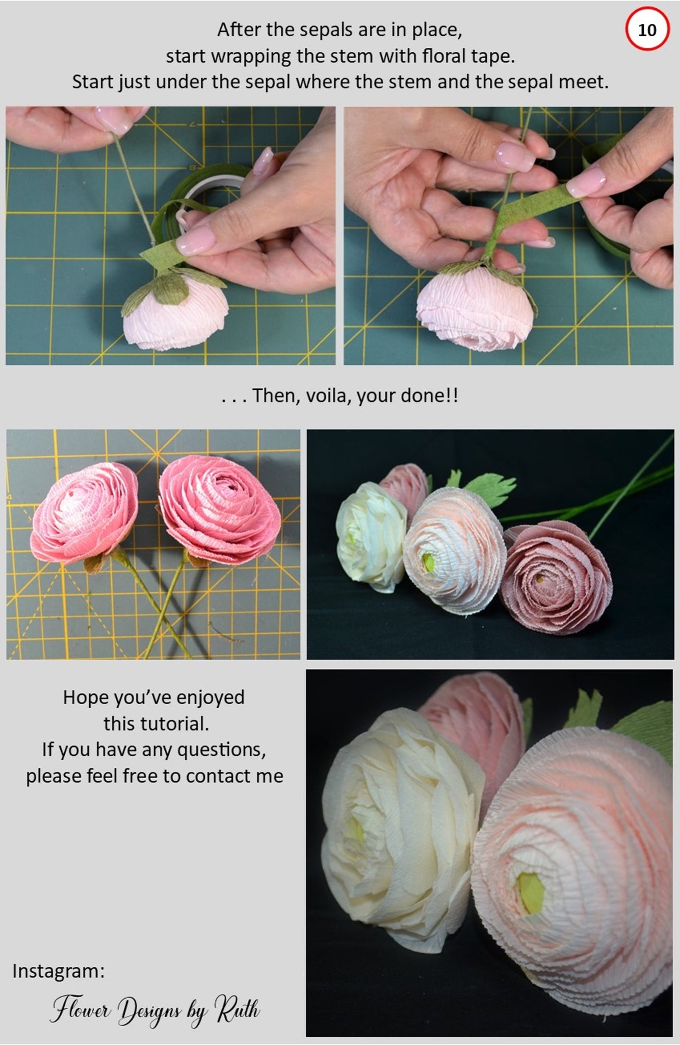 Ruth Mercado crepe paper flower diy instructions