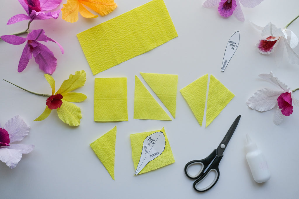 crepe paper orchid tutorial step 3
