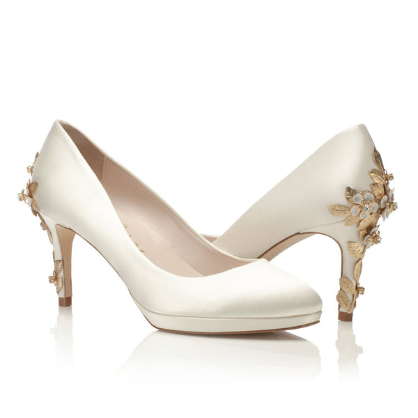 ivory court shoes mid heel