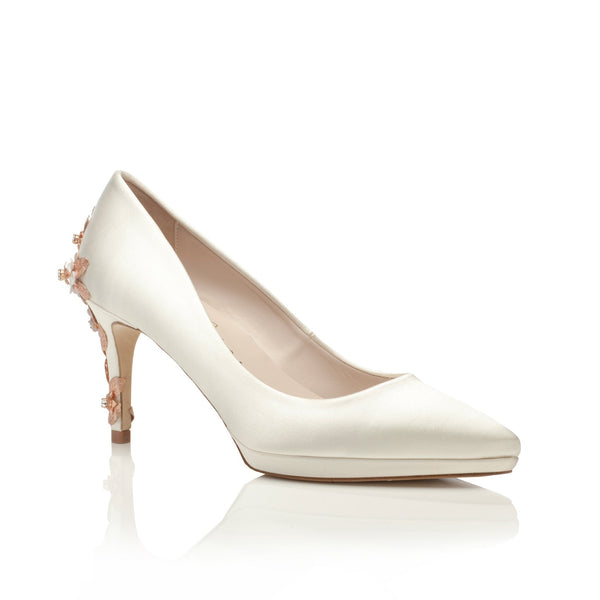 rose gold shoes small heel