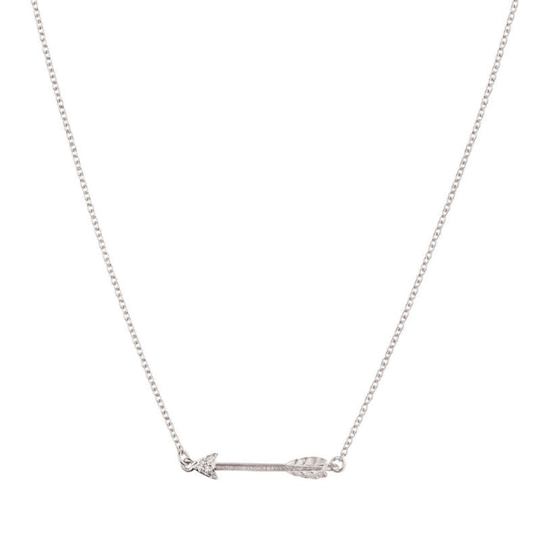 Home  Necklaces  Itsy Bitsy Arrow Necklace - 9k White Gold  Diamond