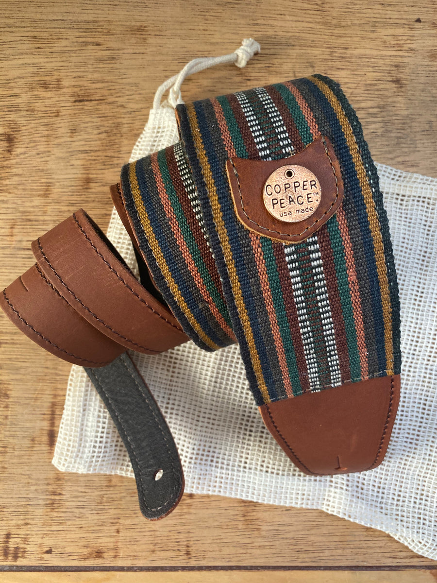 native flat slip on with woven leather straps