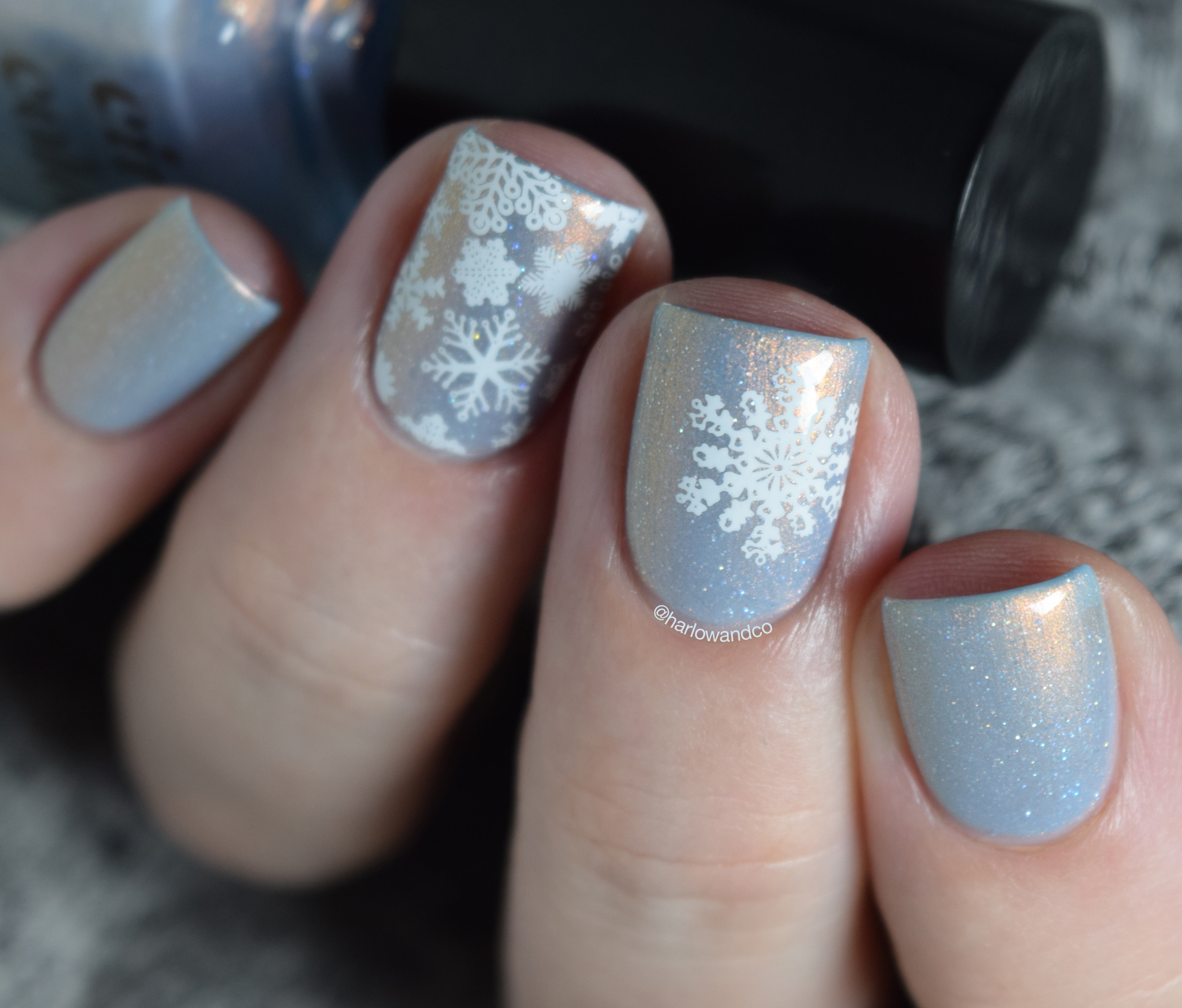 Snowflake Nail Art, Cirque Colors, Lina Nail Art Supplies, winter nails