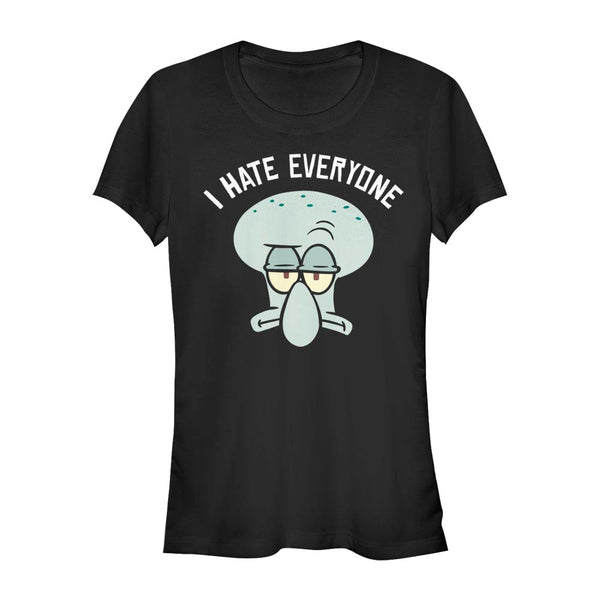 Kaivi Customized Squidward Tentacles Face Funny T-Shirt O-Neck for Minor Black