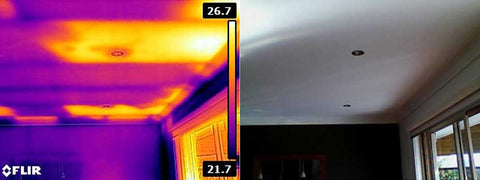 Thermal scanner Showing Missing Ceiling Insulation