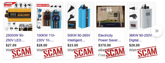 Power Saving Scams Promoted by Google