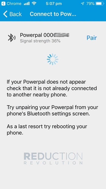 Powerpal set-up process bluetooth